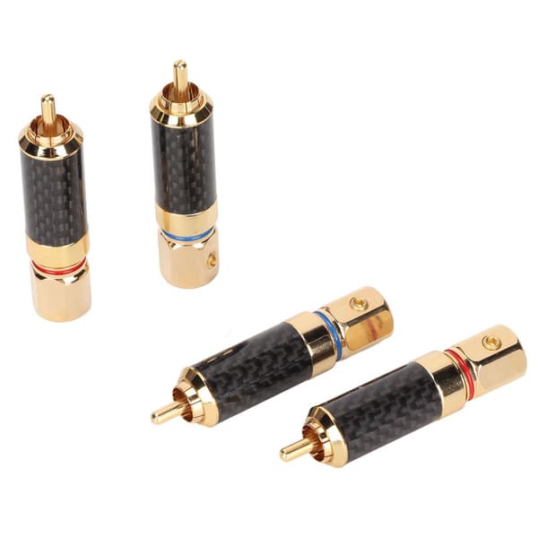 RCA lydplugg, karbonfiber, gullbelagt, oksidasjon KLB