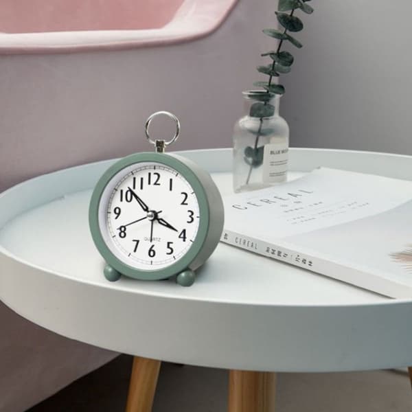 2 st Kontor Hem Rund Alarmklocka Studentklocka Present (Grå)