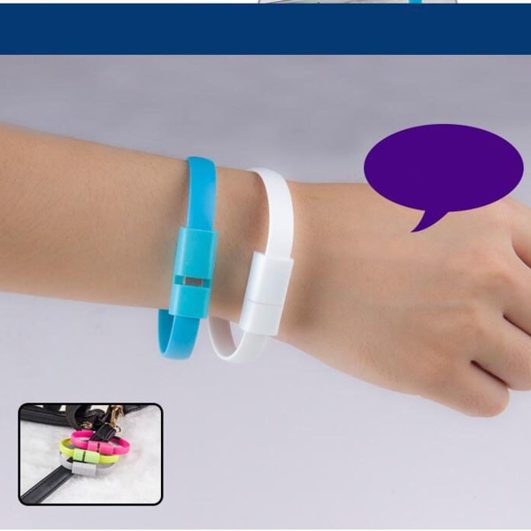21 cm Creative Wearable Armbånd til iPhone Datakabel iOS Typec Hvid