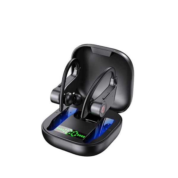 Bluetooth-hörlurar med öronkrokar, hörlurar med laddningsfodral
