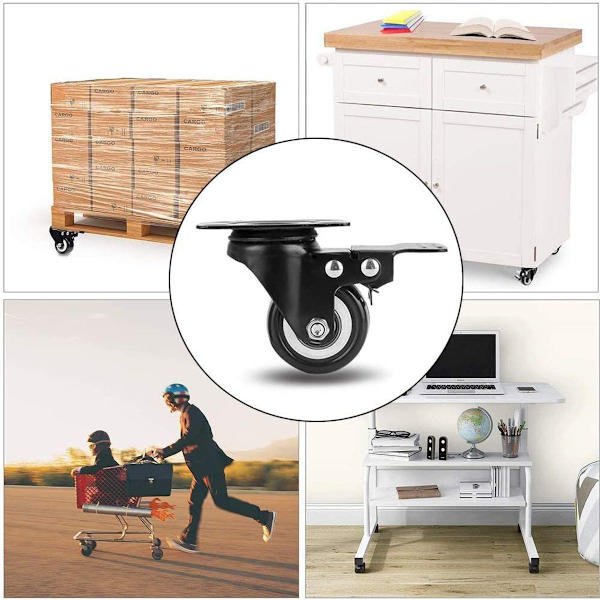 4 hjul för möbler 200KG transporthjul set | Snurrande hjul med broms | KLB