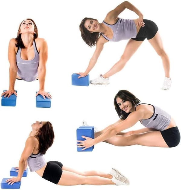 Yogablock Set med 2 - Rosa 2 block + 1 band