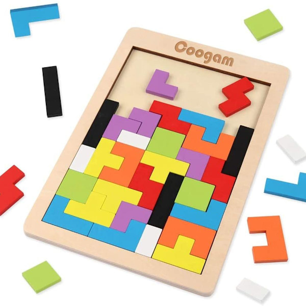 Tetris träpussel leksak från 3 år pojkar Tetris tangram träpussel KLB