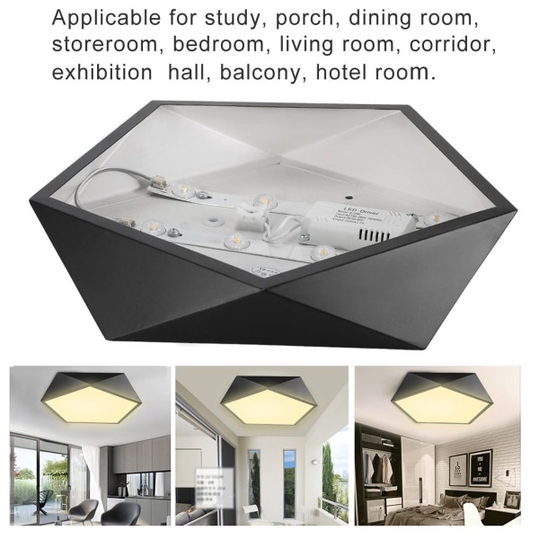 Moderne, supertynn LED-taklampe laget av akryl for stue KLB