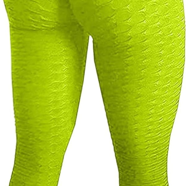 Berømte leggings, kvinners rumpe løftende yogabukser høye 01 gule KLB