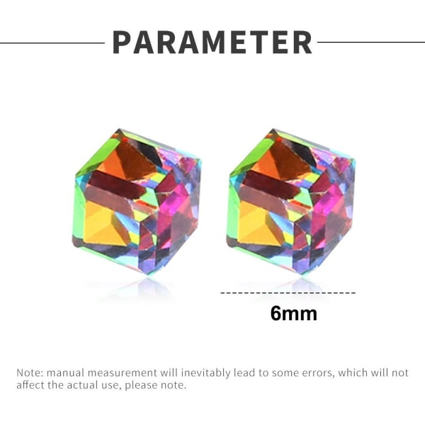 4 par vattenkubmagneter i diamantfärg, vit sten, kristallfärg KLB