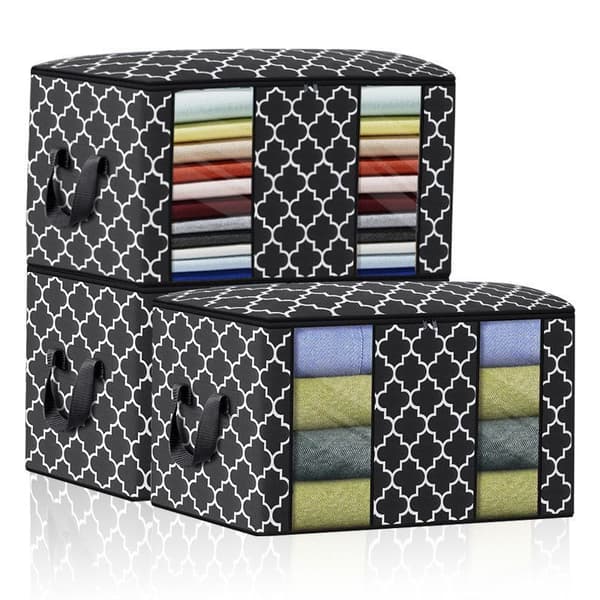 3-pack Förvaringsväskor 100L Stora Vikbara Garderobsorganisatorer