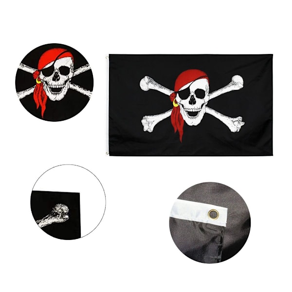 2 st 30*45cm Pirat Dacron Flagga för Piratfest, KLB