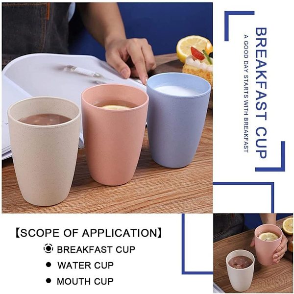 Set med 5 koppar, plastmuggar, kaffekopp, servis, tål maskindisk och mikrovågsugn
