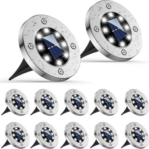12 LED Solcellsbelysning för Utomhus, IP65 Vattentät