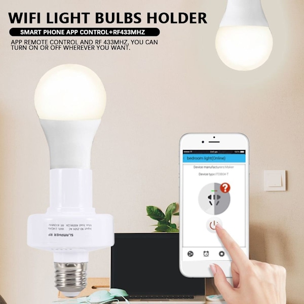 E27 Wifi Smart Ljus Lampfäste Lampfäste Fäste KLB