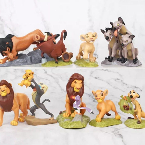 9-delt løvekonge-figursæt Løvekonge Simba Timon Pumba KLB