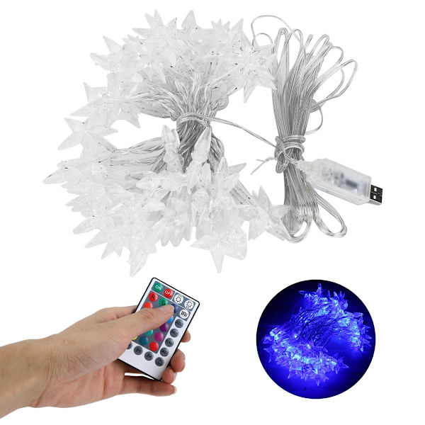5m 50LED Lysstreng med Femtakkede Stjerner Dekorativ Lampe med KLB