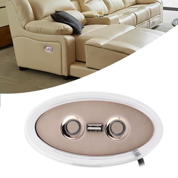 Elektrisk sofa med LED-bakgrunnsbelysning, 2-knapps manuell bryter KLB