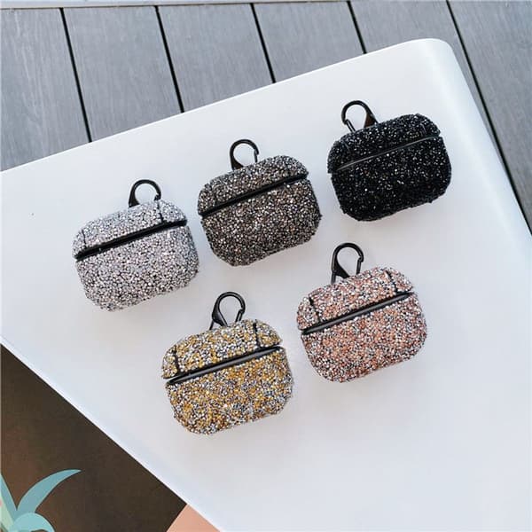Diamond Bluetooth-hörlurar Pods Case skyddande hårt fodral silver