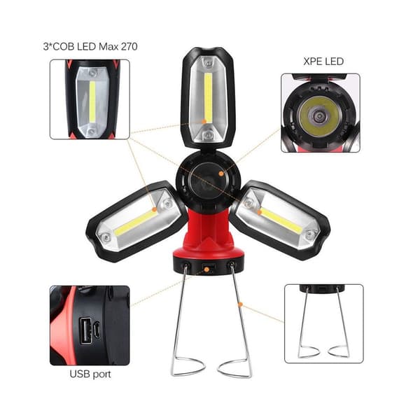 LED Camping Lykta Multifunktionell Bärbar COB LED KLB