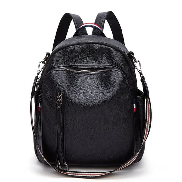 Kvinders lette læderrygsæk skuldertaske mode casual daypack