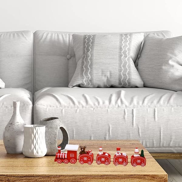 Juletog Malet Træ Julepynt, Mini Ornamenter KLB