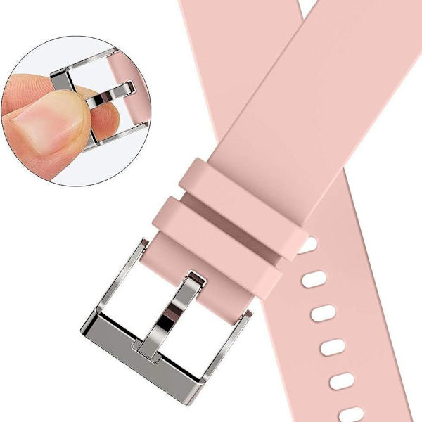 P22 P32 P36 Smart Watch Rem 20mm Myk Silikon Erstatningsbånd Rosa