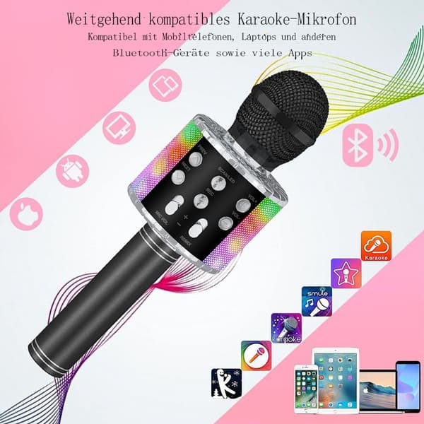 Ankuka Karaoke Mikrofon Barn, 2-pack Trådlös Magisk Sång Bluetooth KLB