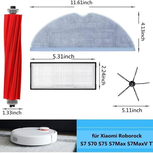 Reservedeler kompatible med Roborock S7 S7 Plus S7 MaxV S7 MaxV Ultra