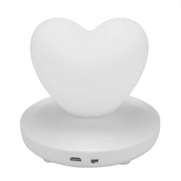 Vakker hjerteformet LED-nattlys med USB-ladefunksjon KLB