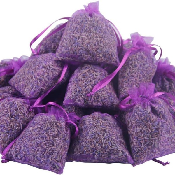 Lavendelposer - 12 pakker naturlige tørrede blomster