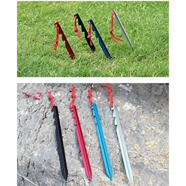 Tältpinnar Heavy Duty Metall Markbultar Campingpinnar Tarp Ankare Tältpinnar