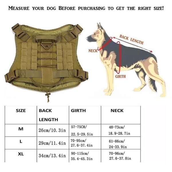 Taktisk hundesele Nylonhåndtak Justerbar treningssele Kjæledyrarbeidsvest(M)kamoflasje