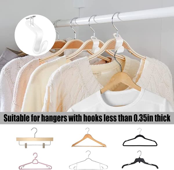 50 Plastik Hanger Kroge Hanger Forbindelseskroge, Hanger Connector Mini Cascade Hanger Pladsbesparende Hanger Organizer