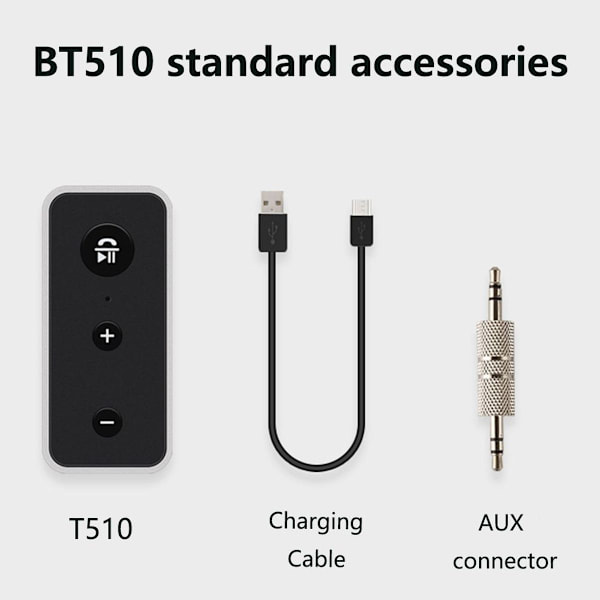 Bluetooth-mottaker 5.0-adapter, trådløs lydmottaker, bærbare lydenheter KLB