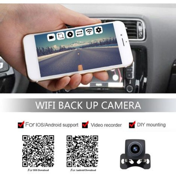Bakkamera HD-bakkamera til biler, køretøjer, bakkamera med nattesyn -