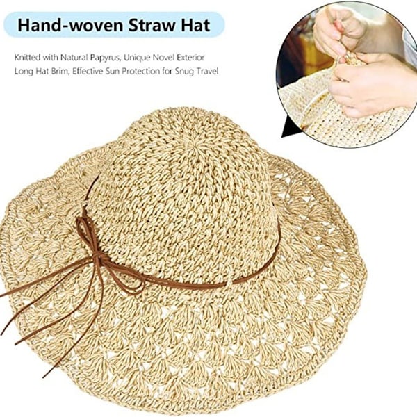 Solhat Foldbar Sommer Solbeskyttelse Strandhat med Bred Skygge
