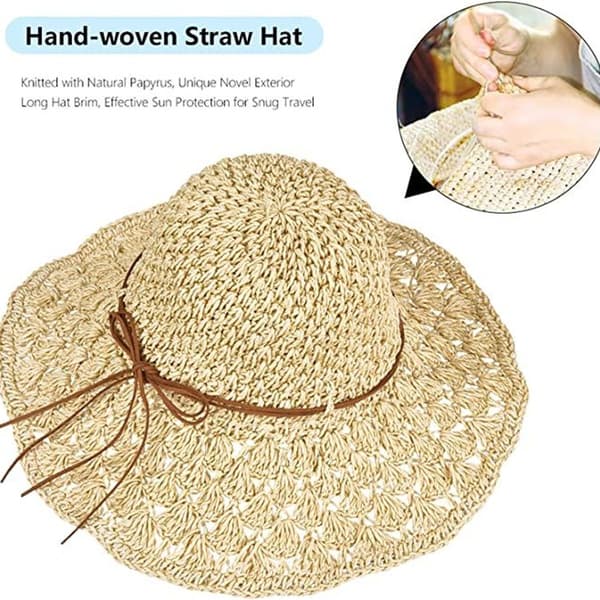 Solhatt Foldbar Sommer Solbeskyttelse Strandhatt med Bred Bremm