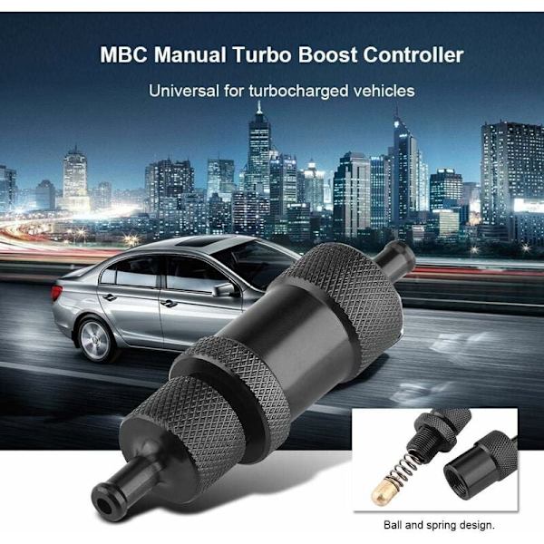 Manuel Boost Controller, Universal Bil Aluminiumlegering Justerbar Manuel Turbo Boost Controller til Turboladede (Sort) KLB
