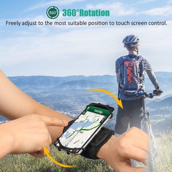Mobiltelefon taske kører, 360° rotation håndled mobiltelefon holder jogging for alle