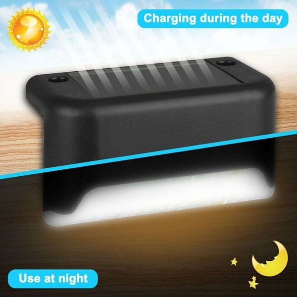 4-pack solcellslampor för utomhusbruk, LED-solcellslampor för trappsteg,