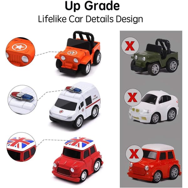 Træk tilbage metalbiler, 8 pakke Die Cast Mini legetøjsbiler, KLB