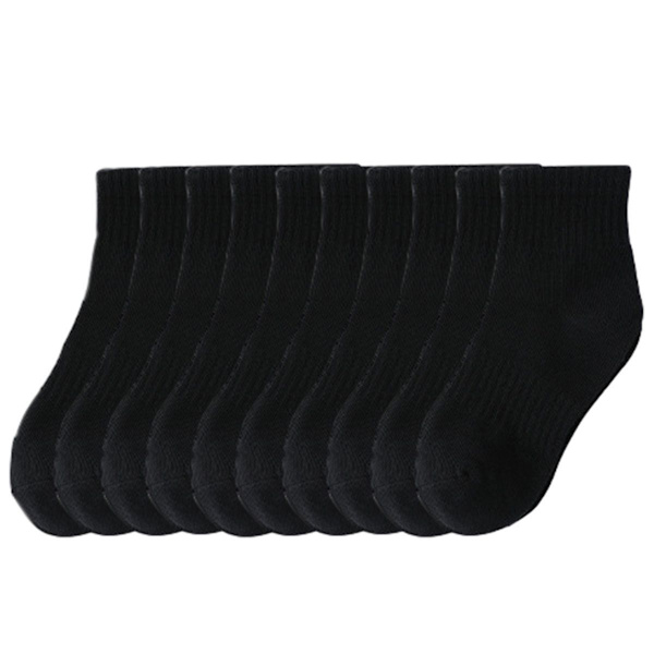 Mesh-sokker for gutter. Mellomlange barnesokker, store, pustende, svarte KLB