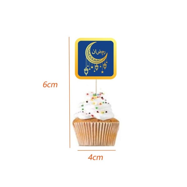 24 kpl Eid Mubarak Cake Toppers Cupcake Picks Muslim Ramadan Party Cake KLB