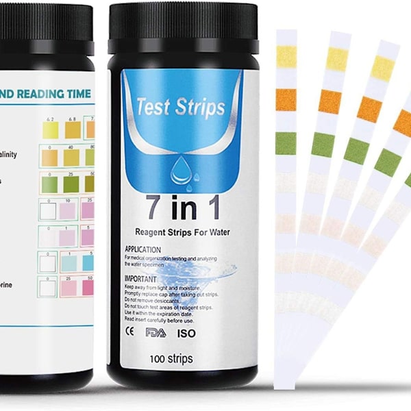 Dustgo PH teststrimler pool 7 i 1 teststrimler whirlpool akvarium svømmebassin