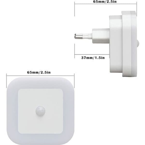 Nattlys med sensor, 6 stk., 1 W LED-lampe, automatisk med sensor KLB