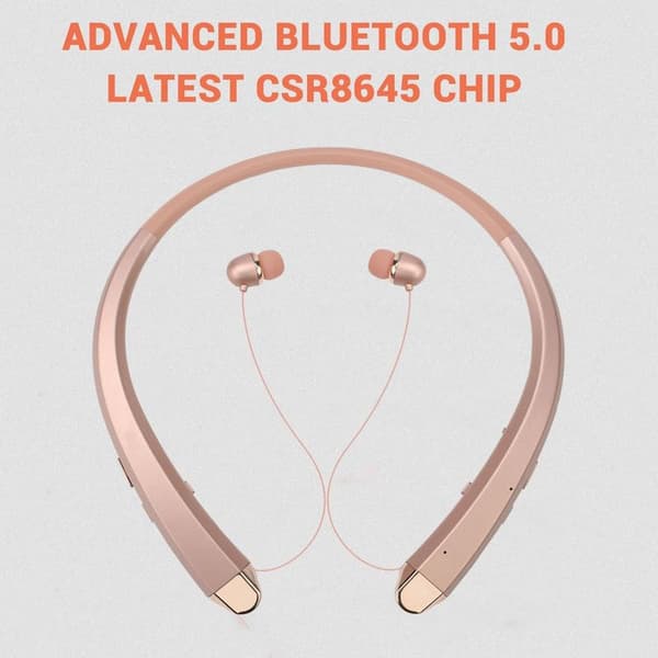 Bluetooth-hodetelefoner, trådløst nakkebånd-headset med gull