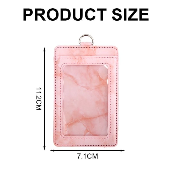 2-pack ID-korthållare vertikal ID-korthållare PU-läder rosa