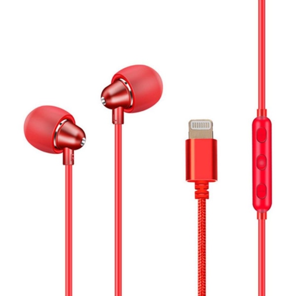 In-ear hörlurar för hörlurar som är kompatibla med iPhone 11 Red