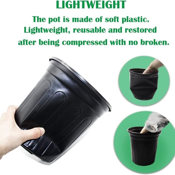 50 stk 1 Gallon Fleksible Planteplanter