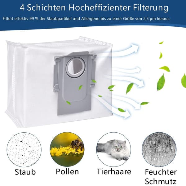 14-pack dammsugarpåsar för Roborock S8+ S7 MaxV Ultra Q7+ T8 G10S PRO (3L)