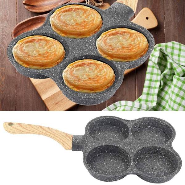 Æg Pan Omelet Pan Stegning 4 Hul Omelet Pan Non-Stick Stegepander