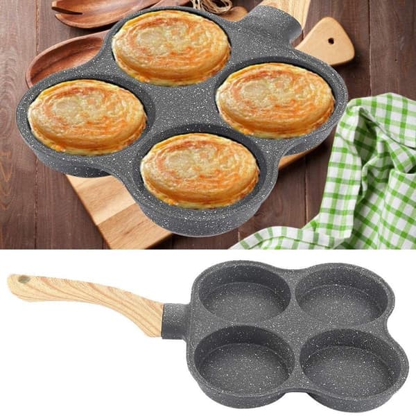 Egg Pan Omelett Pan Steking 4 Hulls Omelett Pan Non-Stick Stekepanner
