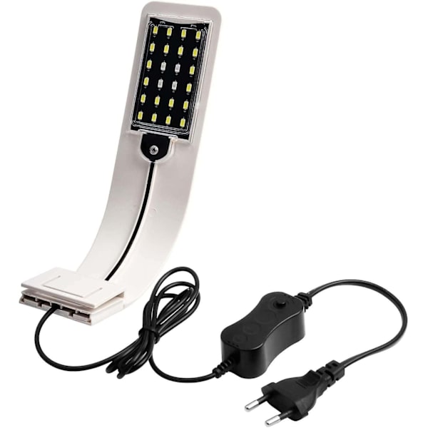 Led Akvarielys Lampe Klip, Ultra-tynd Akvarielampe Med Lys, 24 Led Akvarielys Hvidt Lys